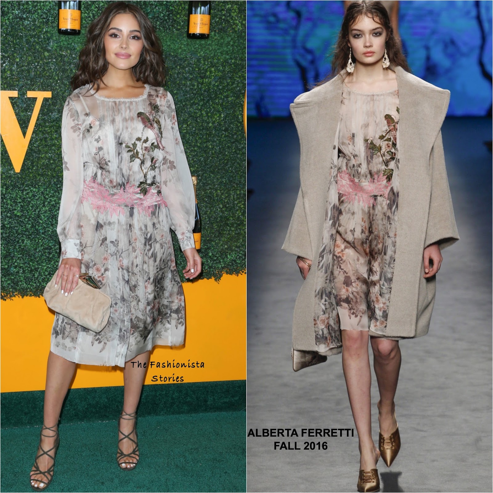 Olivia Culpo in Alberta Ferretti at the 7th Veuve Clicquot Polo Classic LA