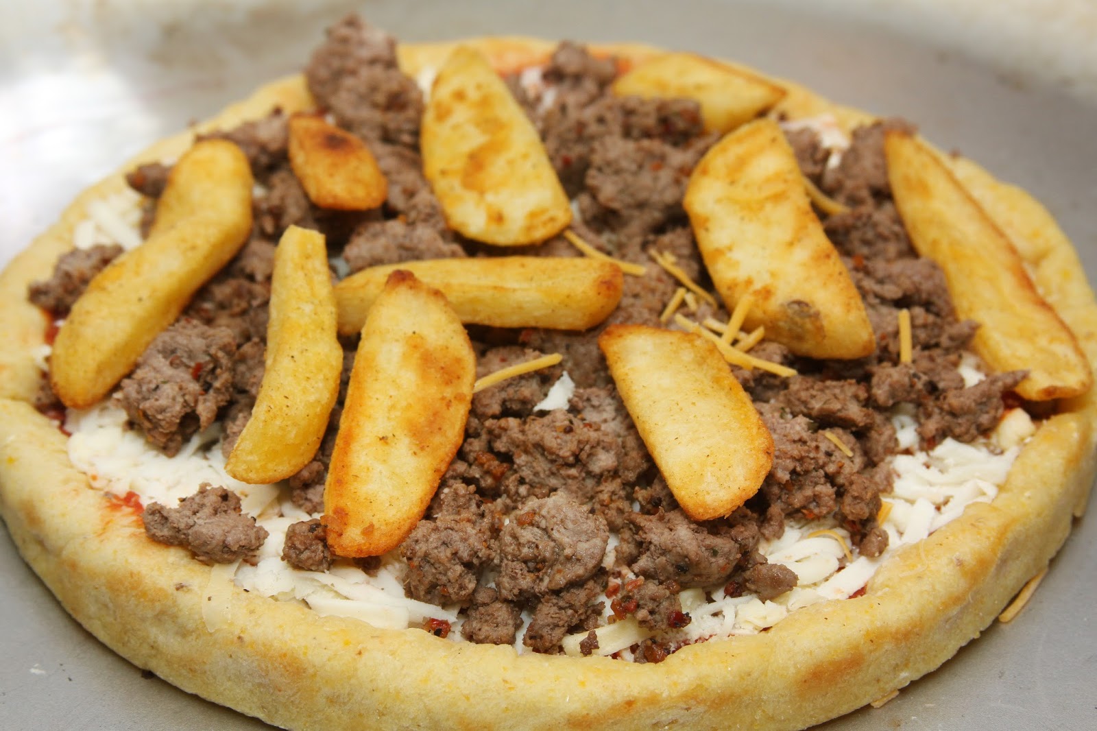 For the Love of Food Cheeseburger and Fries Pizza