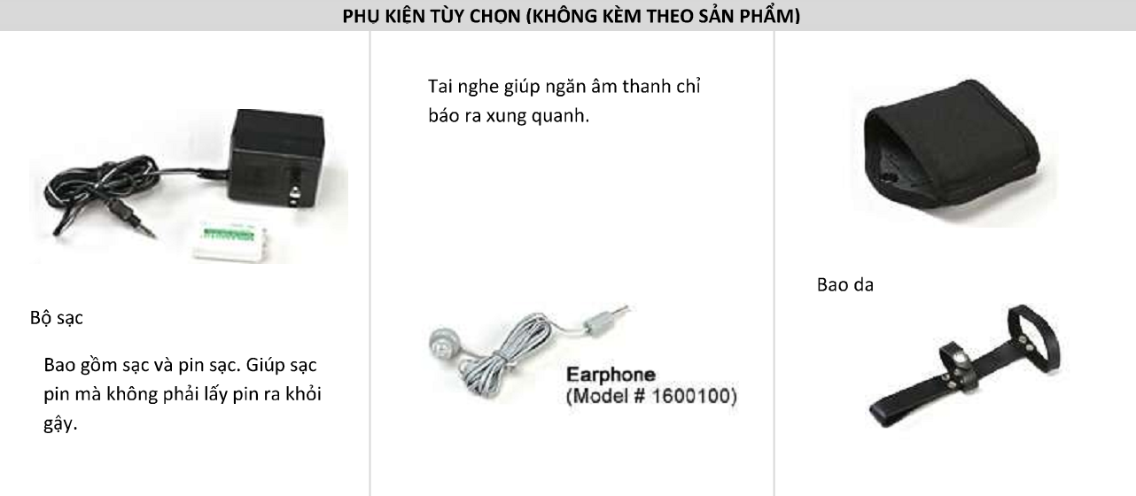 Phụ kiện kèm theo Máy dò kim loại cầm tay Garrett