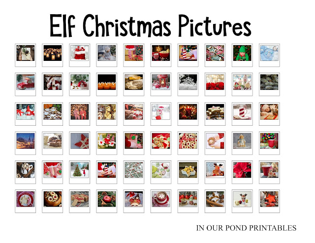 Miniature Christmas Pictures for a Photo Clothesline Printable // In Our Pond // Elf on the Shelf Ideas