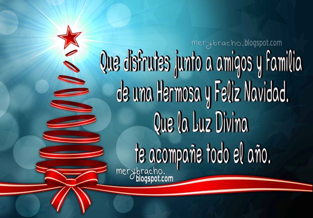 imagen de navidad con bonito saludo para toda la familia y para año nuevo