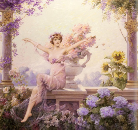 Flora - Louise Abbéma. Flora, pintura de Louise Abbéma.