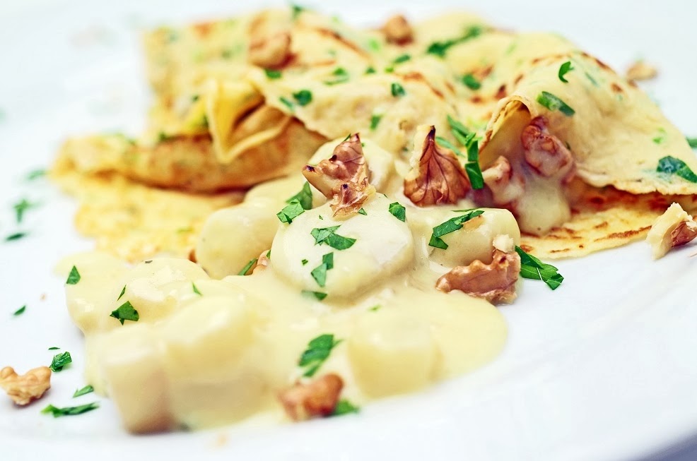 stuttgartcooking: Kräuter-Flädle mit Schwarzwurzel-Ragout gefüllt und ...