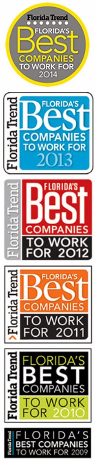 Voted One of the Best Companies to Work for 2009-2014 by Florida Trend