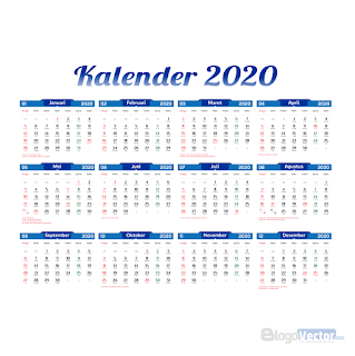 Template Kalender 2020 Vector (.cdr,Ai)