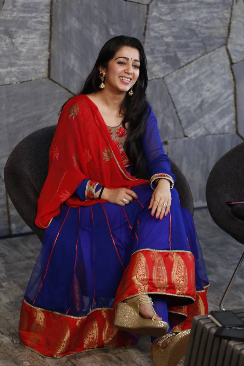 actress jyothi interview charmi stills at jyothi lakshmi movie interview actress jyothi interview charmi stills at jyothi lakshmi movie interview