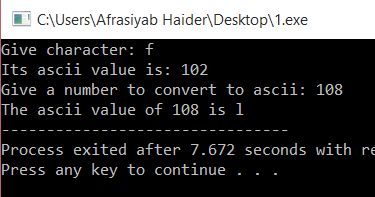 C++ Program to find ASCII Code ~ Program Nerd
