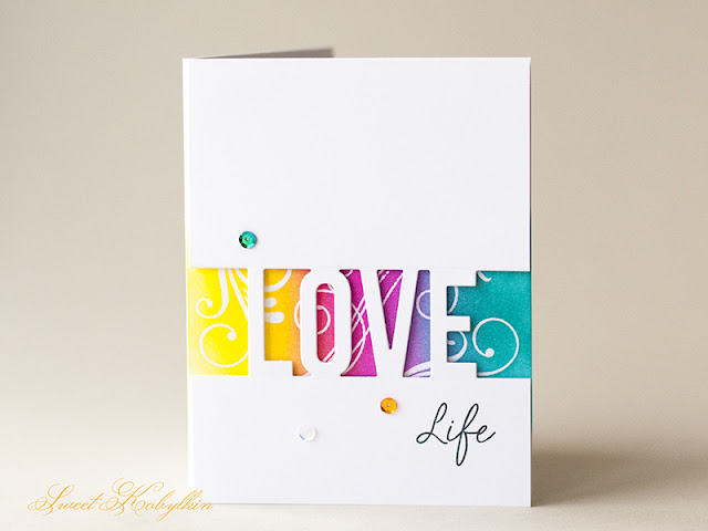 Greeting Card with Love Die-namics from MFTStamps by Sweet Kobylkin