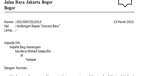 Contoh Surat Indented Style Bahasa Indonesia Contoh Surat