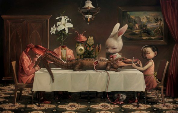 As surreais e macabras pinturas de Roby Dwi Antono Roby Dwi Antono pinturas ilustrações surreais bizarras fofas macabras