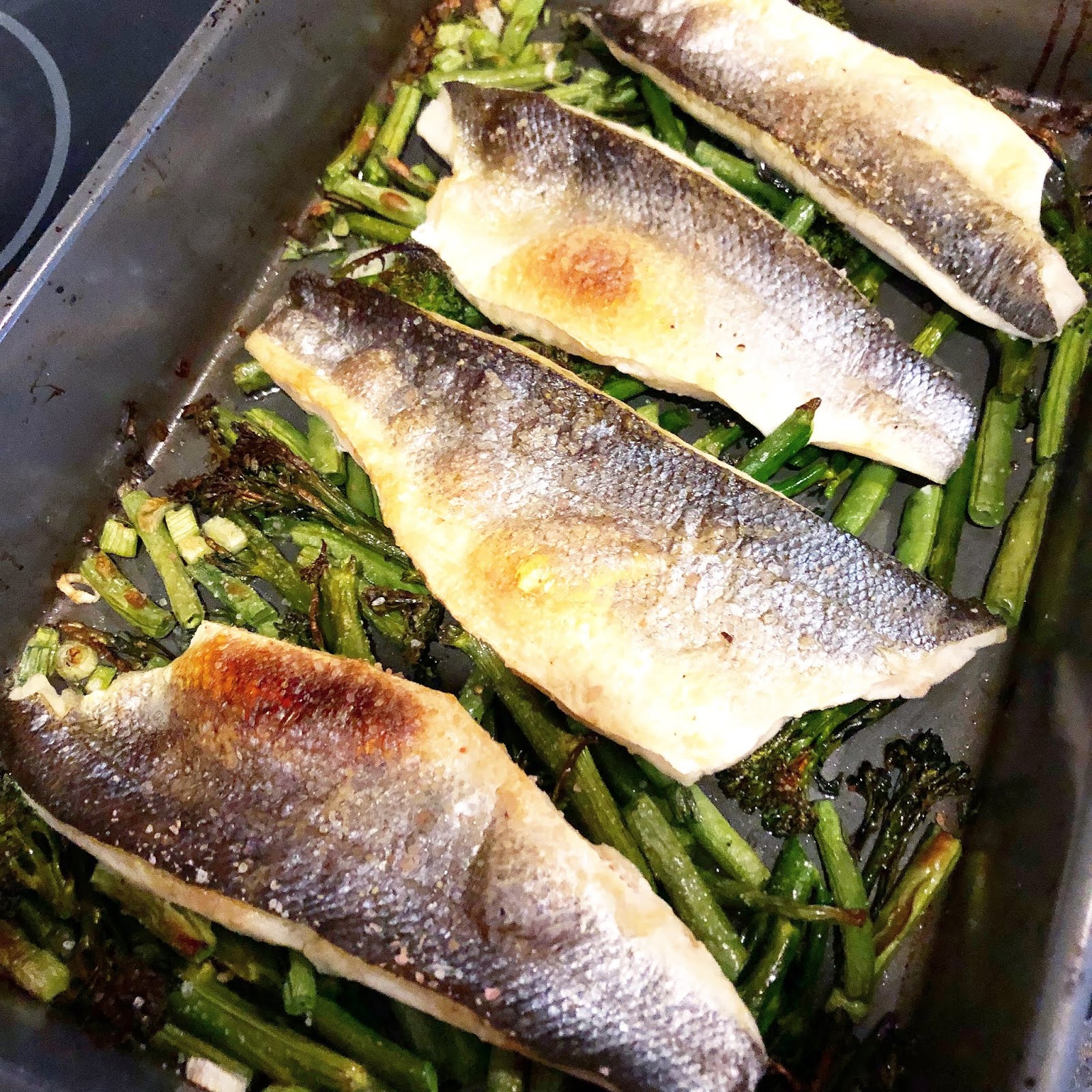 Grilled Sea Bass and Greens with a Lemon Caper Salsa