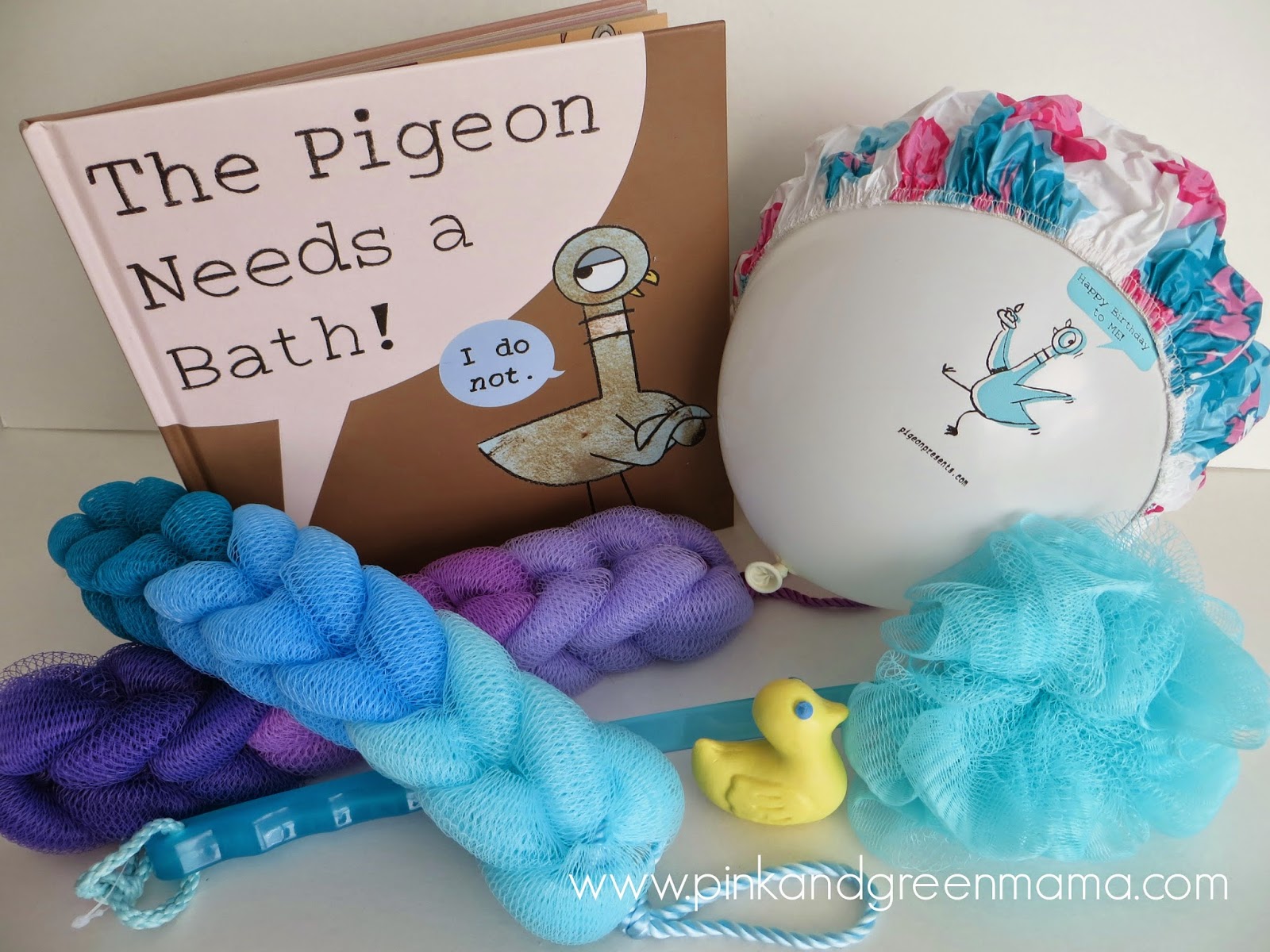 Pink and Green Mama The Pigeon Needs a Bath Party! Crafts and Snacks