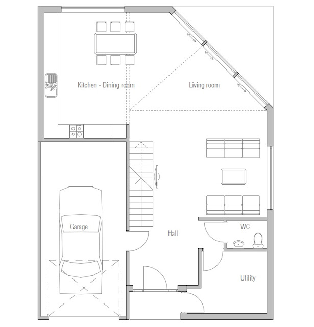 small modern house blueprint