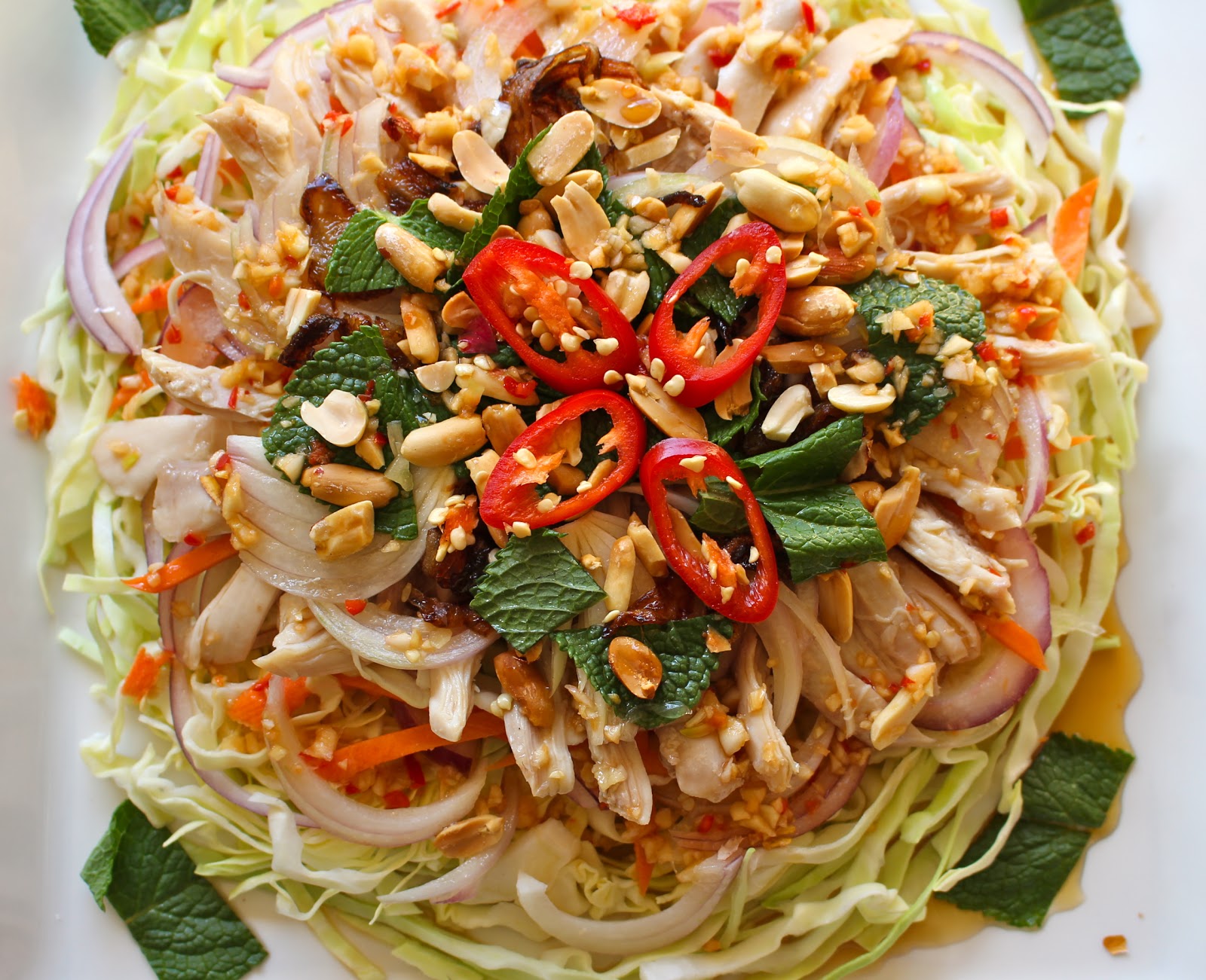 Cooking with Vân Vietnamese chicken cabbage salad ( serve 4).