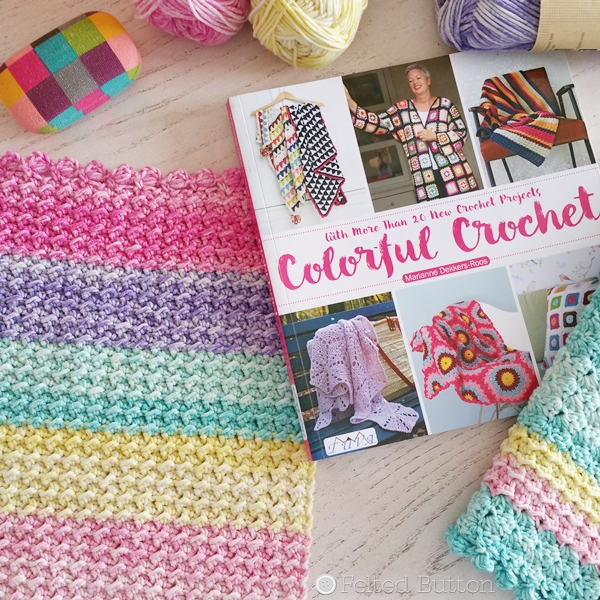 Colorful Crochet book review with Cobblestone Blanket pattern