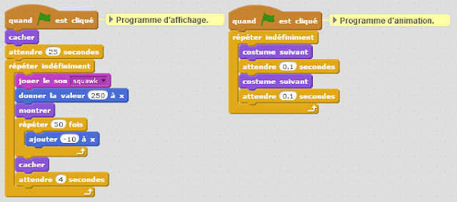 Scratch : jeu d'évitement à la manière de Flappy Bird