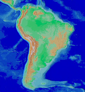 Map of South America showing the Andes