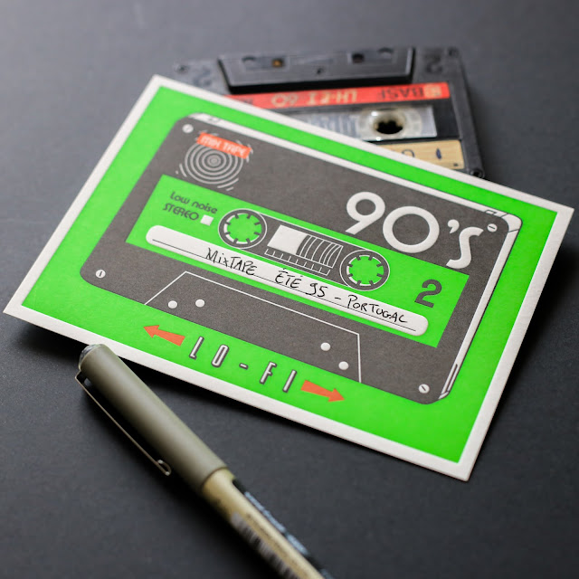 K7 mixtape letterpress K7 mixtape letterpress