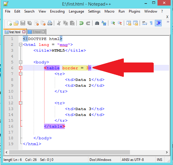 Learn HTML5 : HTML5 Attribute - border