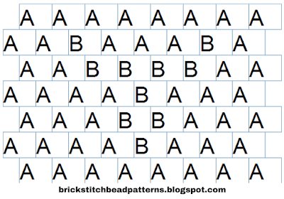 Free brick stitch alphabet 1 letter Y pattern word chart.