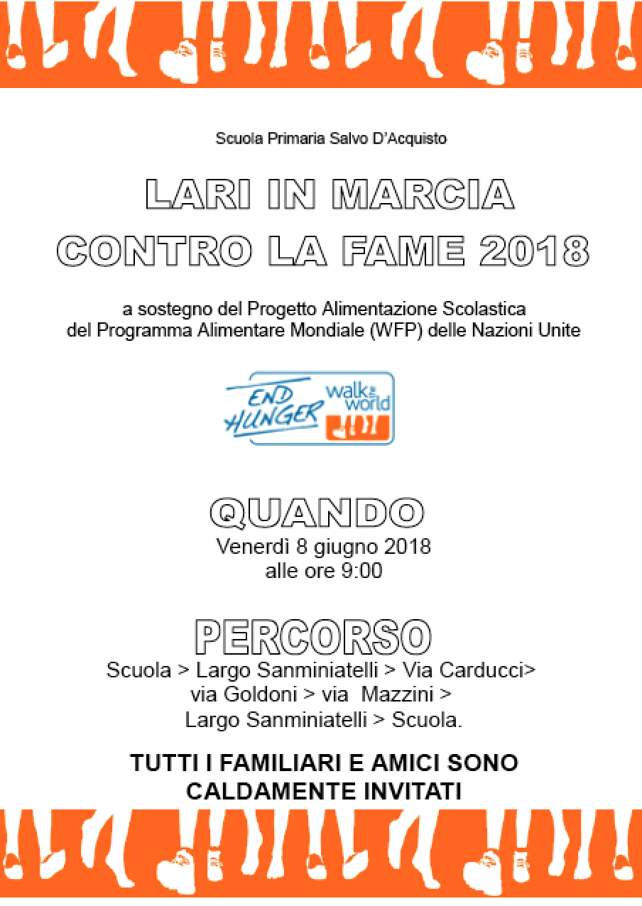 LARI IN MARCIA CONTRO LA FAME  8 GIUGNO 2018