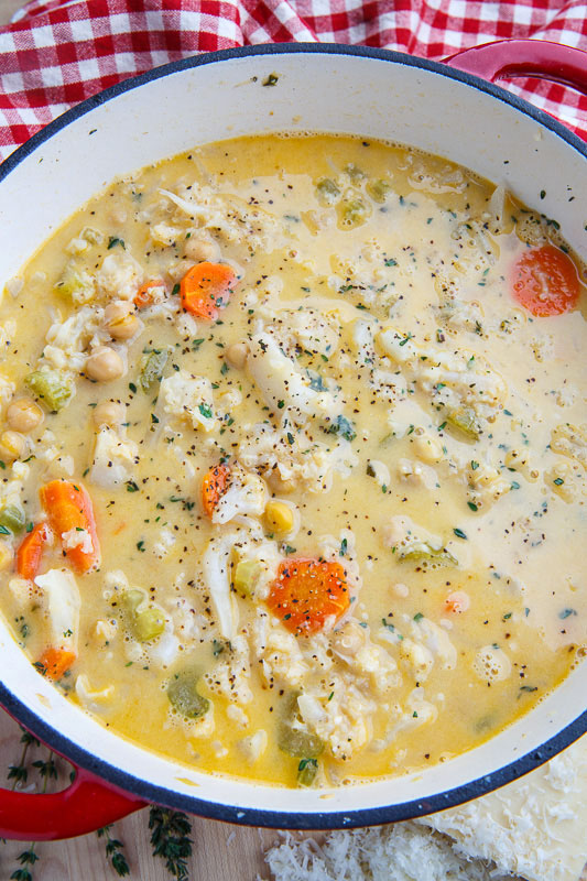 Asiago Cauliflower and Quinoa Chowder on Closet Cooking