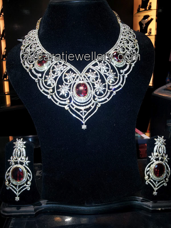 Cubic Zirconia Heavy Necklaces Jewellery Designs