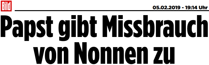 Papst gibt Mißbrauch von Nonnen zu Papst gibt Mißbrauch von Nonnen zu