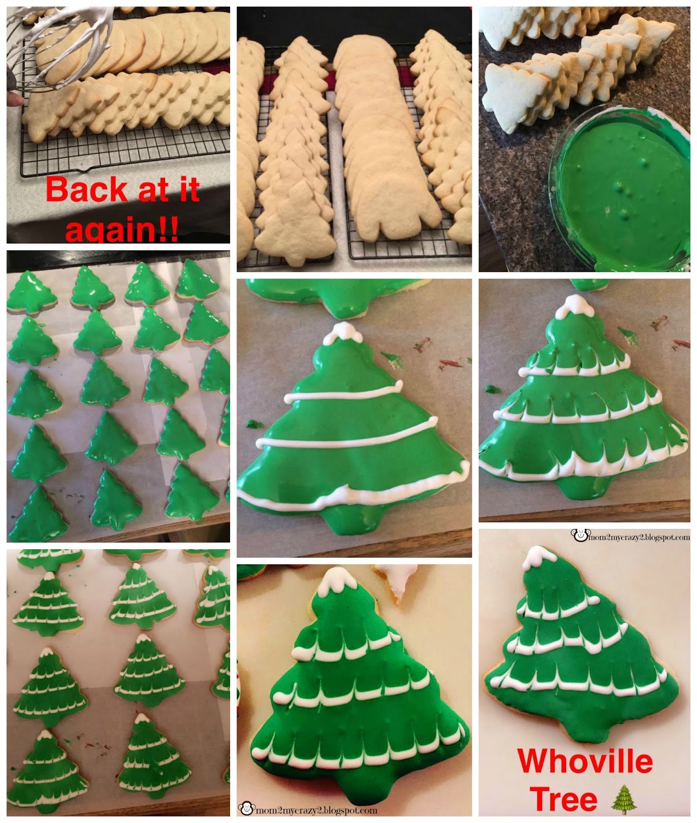 Running away? I'll help you pack. Christmas Tree Cookies (Royal Icing)
