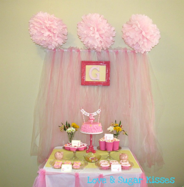 Love and Sugar Kisses Pink Piggy Ballerina Birthday Party