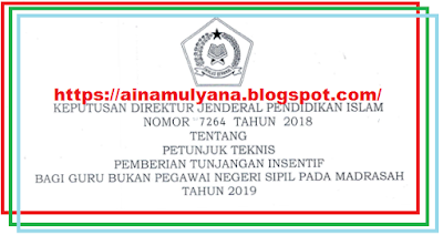 Juknis Insentif Guru Non PNS Madrasah Tahun JUKNIS INSENTIF GURU NON PNS MADRASAH TAHUN 2019
