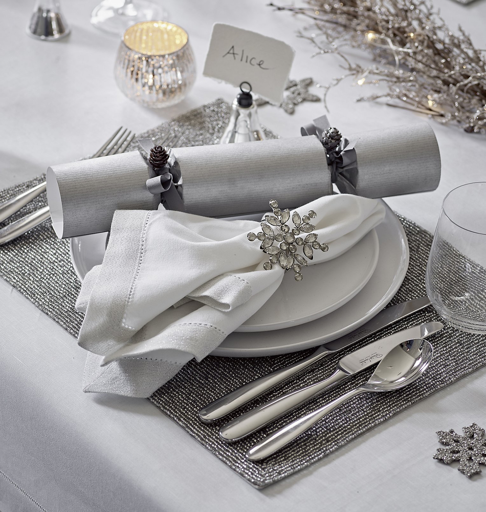 The White Company Silver Beaded Placemat-Set Of 2 