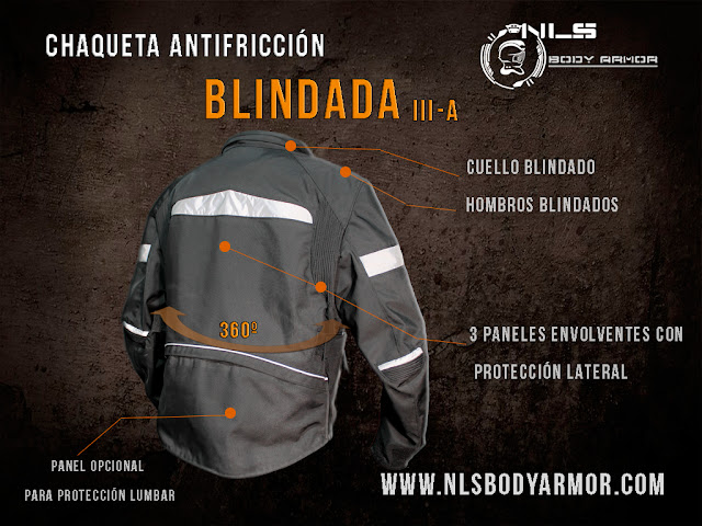 Chaqueta de proteccion Antibalas para motociclistas con blindaje militar