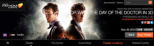 Doctor Who 50th Anniversary Special: The Day of the Doctor Coming to Theaters This November
