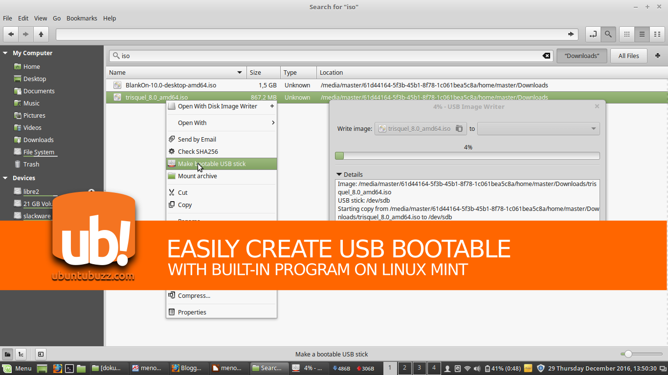 sandhed Minearbejder Tilkalde How To Create USB Bootable Easily in Linux Mint