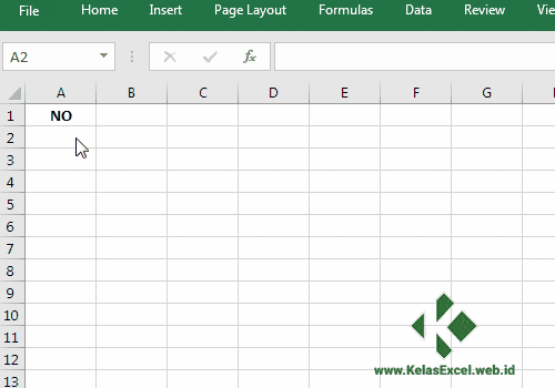 Membuat Nomor Urut Excel Secara Manual