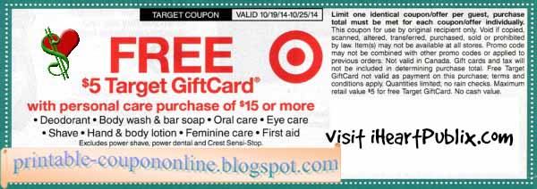 Electronic coupons for target
