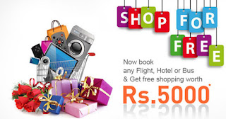 Free shopping worth Rs.5000/- on Every Flight, Hotel or Bus Booking on Goibibo