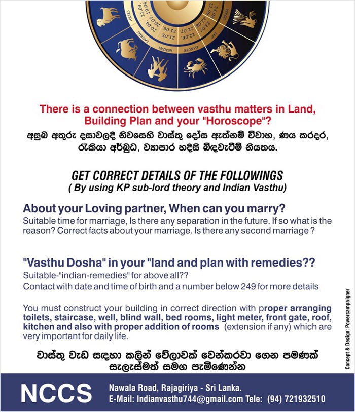 There is a connection between vasthu matters in Land, Building Plan and your "Horoscope"?