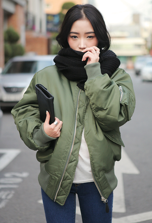 [Stylenanda] Zip Up Bomber Jacket KSTYLICK Latest Korean Fashion