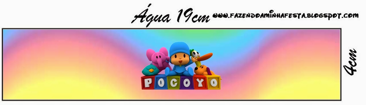 Pocoyo con Arco Iris: Etiquetas Candy Bar para Imprimir Gratis. Etiquetas pra botellas de agua personalizadas de Pocoyo con Arco Iris.
