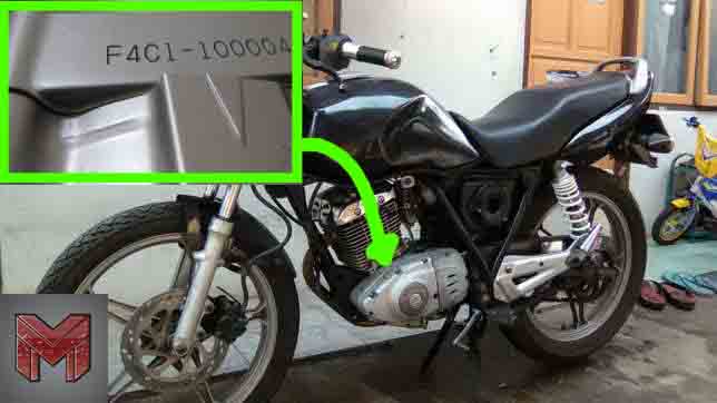 Letak Nomer Mesin dan Nomer Rangka Suzuki Thunder 125