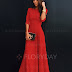 Solid 3/4 Sleeves Maxi A-line Dress