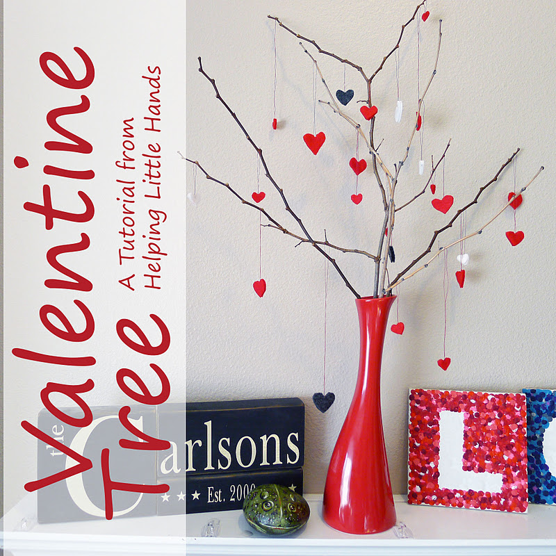 Pieces by Polly: Easy Felt and Twig Valentine's Tree Tutorial