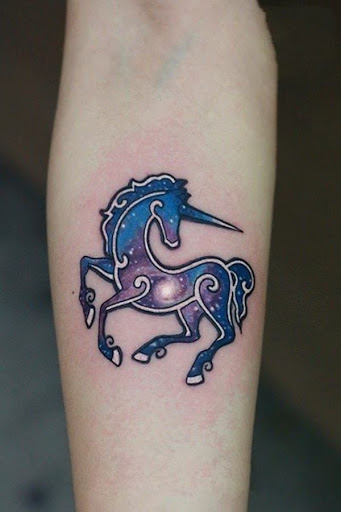 Um duplo colorido galaxy para uni-chifre