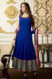  Blue Colour Anarkali Salwar Suit with Zari Embroidery