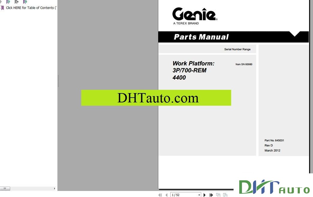 GENIE LIFTS FULL SET MANUAL Automotive Library