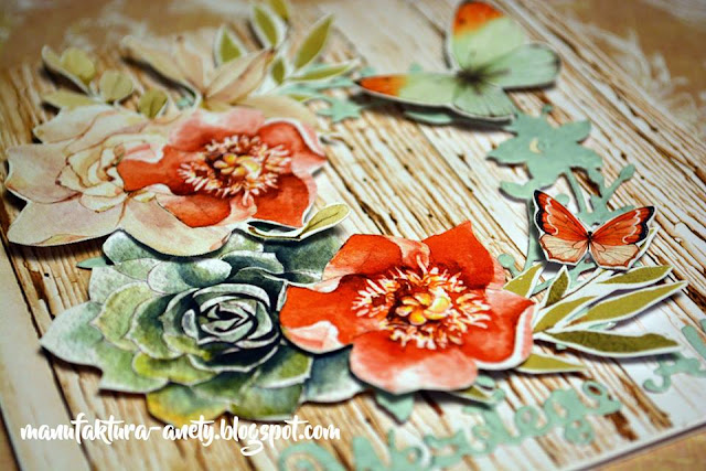 wianek z kwiatów wianek z kwiatów wyciętych z papieru do scrapbookingu