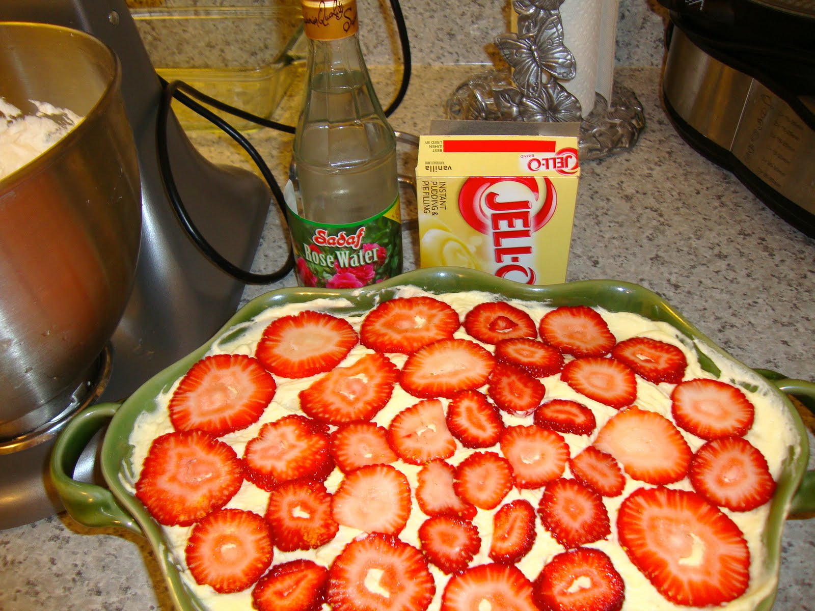 Baking as an Adventure Rose Water, Pound Cake, Whipped Cream, Pudding