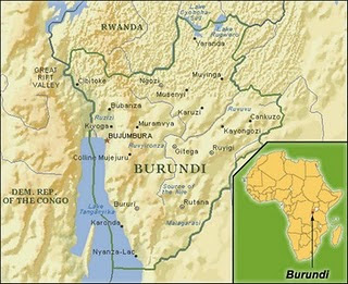 Mapa de ubicación de Burundi en África
